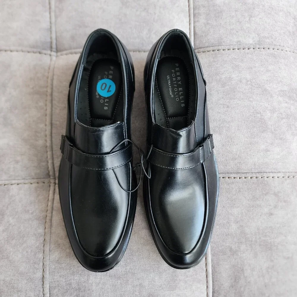 NEW Perry Ellis Men's Drexler Slip-On Dress Shoes Size 10 Wide